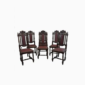 Victorian Hand-Carved Dining Chairs, 1850, Set of 8