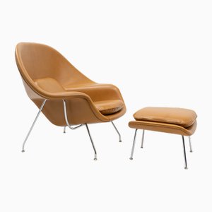 Set of Womb Chair and Ottoman by Eero Saarinen for Knoll, 2000s