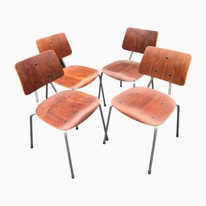 Chaises Style Moderne en Teck, 1960s, Set de 4