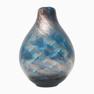 Blaue Vase aus Muranoglas von Fratelli Toso, 1940er