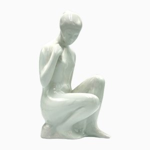 Kneeling Nude Woman Figurine from Royal Dux, 1960s