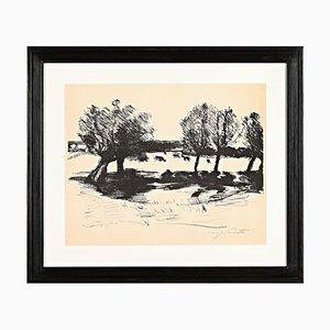 Lovis Corinth, Landscape with Cows, 1918, Lithographie Impressionniste
