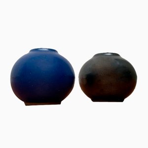 Petits Vases Studio Poterie Ball Mid-Century Minimalist par Hildegard and Peter Delius pour Hamelner Töpferei, 1960s, Set de 2