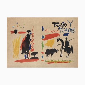 Pablo Picasso for Cercle d'Art, Toros y Toreros, 1961, Lithograph on Canvas