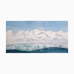 Nikolai Uvarov, Montagne, 1989, Acquarello