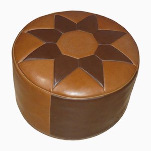 Pouf Stool Seat Cushion in Caramel Brown, 1970s