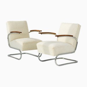 S411 Lounge Chairs by W. H. Gispen for Mücke Melder, 1930s, Set of 2