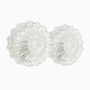 Mid-Century Flower-Shaped Glass Wall Lights from Limburg, Germany, 1970s, Set of 2