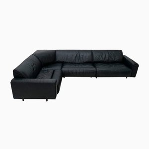 Modulares Sofa aus schwarzem Leder von Mobilgirgi, 1970er