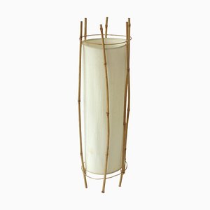 Lámpara de pie de bambú de Louis Sognot, Francia, años 70
