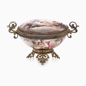 19th Century Austrian Silver & Enamel Lidded Bowl, Vienna, 1870s