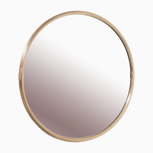 Specchio circolare Mid-Century in ottone, Danimarca