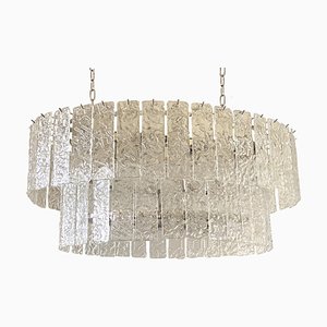 Großer ovaler Diamond Listelli Murano Glas Kronleuchter von Simoeng