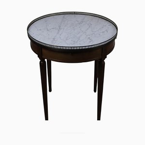 20th Century French Walnut White Marble-Topped Guéridon Centre Table