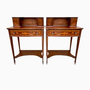 Nightstands with French Marquetry Inlaid, 1920s, Set of 2