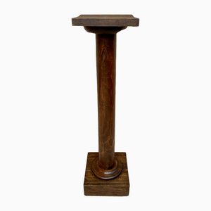 Mid-Century French Pedestal Plant Holder in Walnut Wood, 1960s