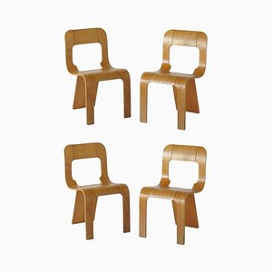 Chaises de Salle à Manger en Contreplaqué par Gigi Sabadin pour Stilwood, Italie, 1973, Set de 4