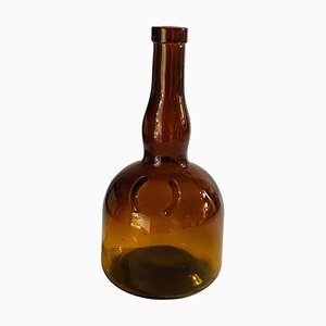Botella francesa de vidrio de color marrón cobalto, años 30