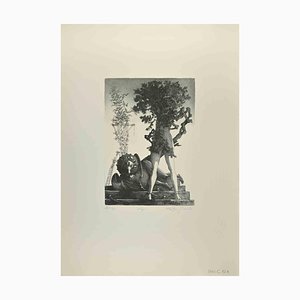 Leo Guida, mujer-árbol, grabado, años 70