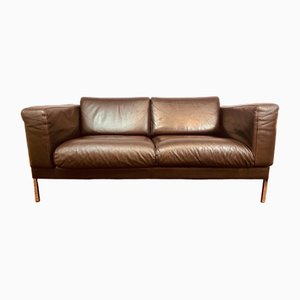 Vintage 2-Sitzer Sofa aus dunkelbraunem Leder von Robin & Lucienne Day für Habitat