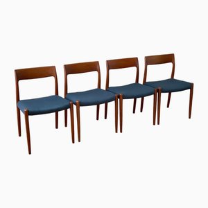 Mid-Century Teak Dining Chairs by Niels Møller, 1960s, Set of 4