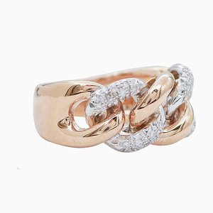 Diamanten, Ring aus 18 Karat Rosé- und Weißgold