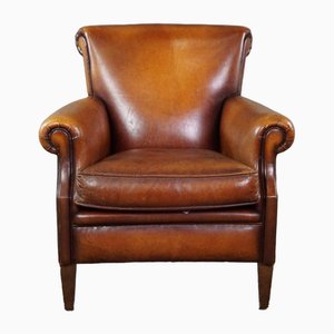 Fauteuil en Cuir de Mouton Marron