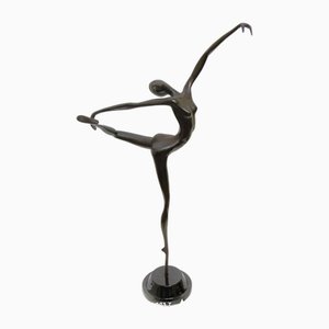 Figura de bailarina de ballet de bronce estilo Art Déco