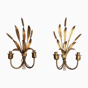 Wheat Ear Wall Lights in the style of Maison Baguès, Set of 2