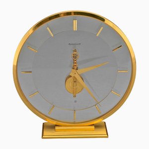 Skeleton Clock in Acrylic Glass and Brass by Jaeger Lecoultre, 1960s