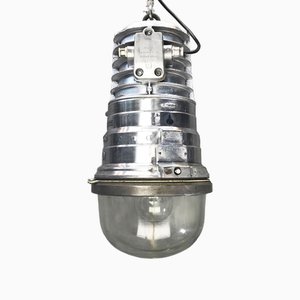Große industrielle Vintage Deckenlampe aus Aluminium von Eow, 1970