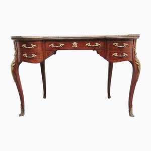 19th Century Freestanding French Parquetry and Kingwood Kidney Desk, 1880