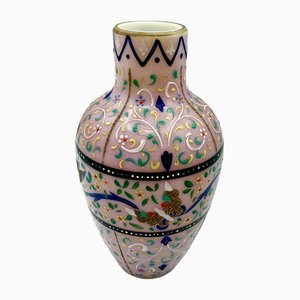 19th Century Opaline Glass Vase Thomas Webb,moroccan Pattern