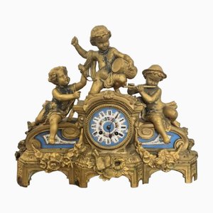 Horloge de Cheminée Victorienne Antique par Phillipe H. Mourey, France, 1860