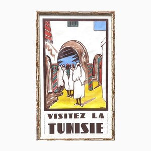 Yahia, Visit Tunesien, 1950er, Lithographie Poster