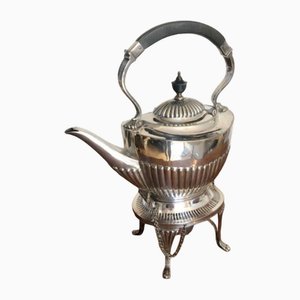 Edwardian Silver Plated Spirit Kettle on Stand, 1910s