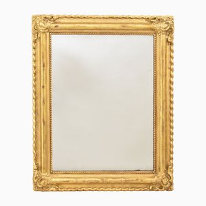 Specchio piccolo rettangolare in foglia d'oro, XIX secolo, fine XIX secolo