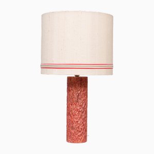 Sculpted and Textured Pink Marble Lamp, Italy, 1950s