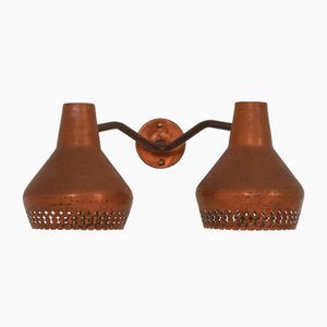 Copper Wall Lamps by Hans Bergström for Ateljé Lyktan, Set of 2