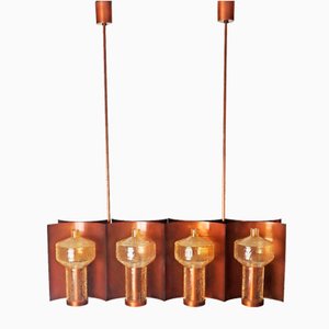Lámpara colgante de cobre grande al estilo de Hans-Agne Jakobsson, años 60