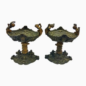Antique French Btonze Tazzas by Henri Picard, Set of 2
