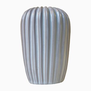 Vase Moderne en Céramique Vernie Blanche de Eslau, Danemark, 1960s