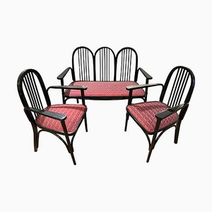 Original Jugendstil Sitzgarnitur, 1890er, 3er Set