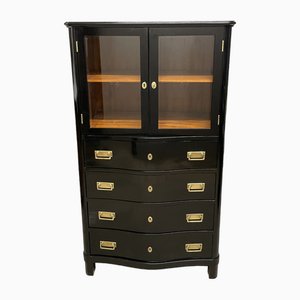Black Chest of Drawers with Vitrine Part, 1920s