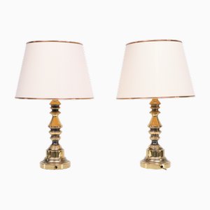 Lampade da tavolo Hollywood Regency in ottone, Stati Uniti, anni '70, set di 2