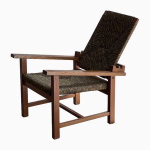 Sedia rustica con schienale pieghevole, anni '60