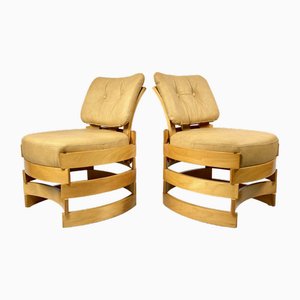 Polish Club Chairs Rondo attributed to Romuald Ferens, 1970s, Set of 2