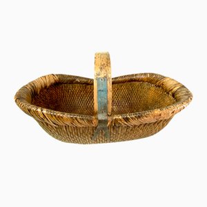 Mid-Century Chinese Woven Reed Basket, 1950s