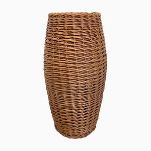 Vintage French Wicker Umbrella Stand, 1960s