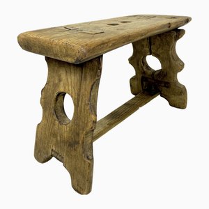 Rustic Handcrafted Farmhouse Stool, 1950s